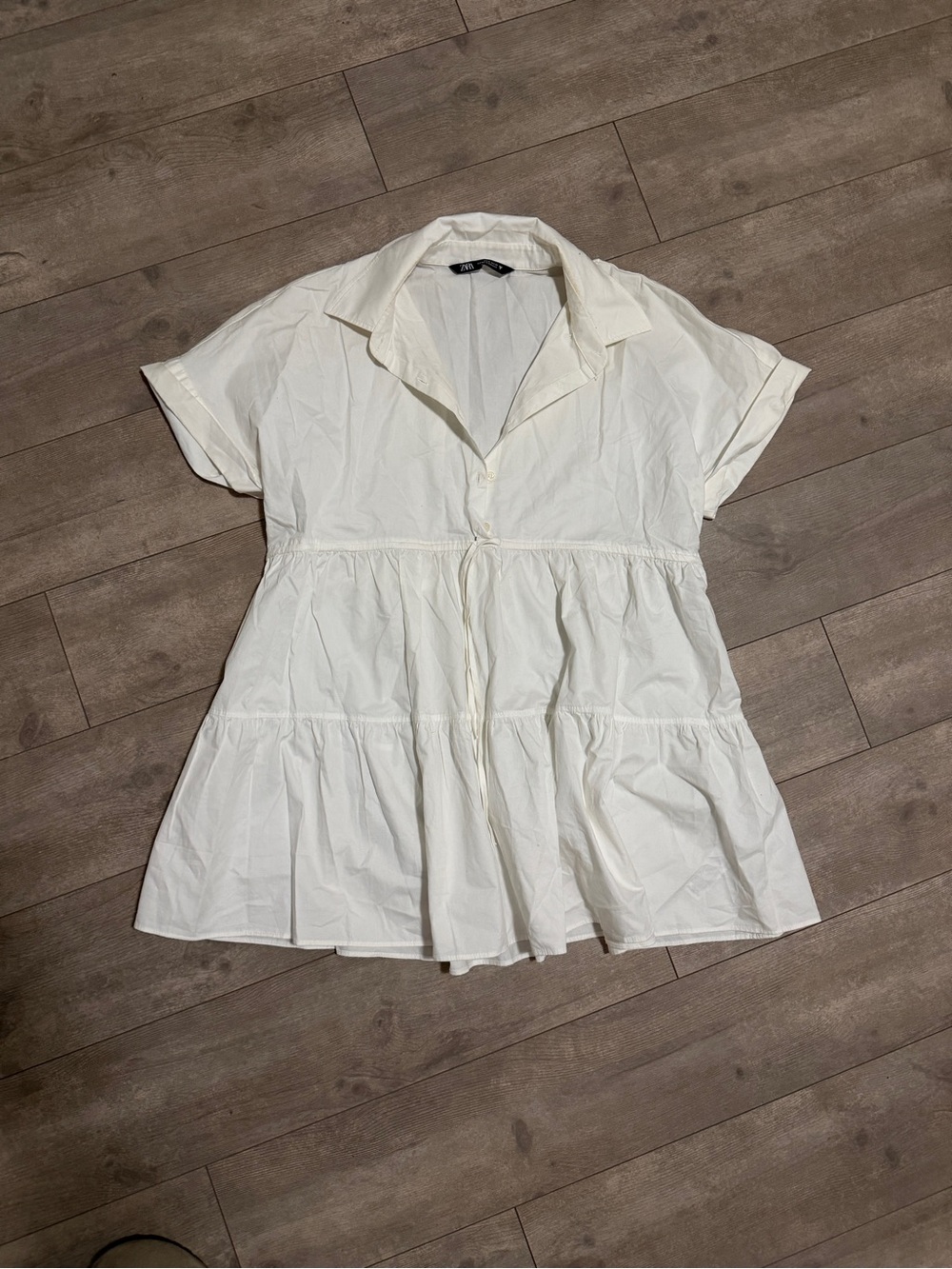 Zara White  Button-Front Blouse / tunic / dress